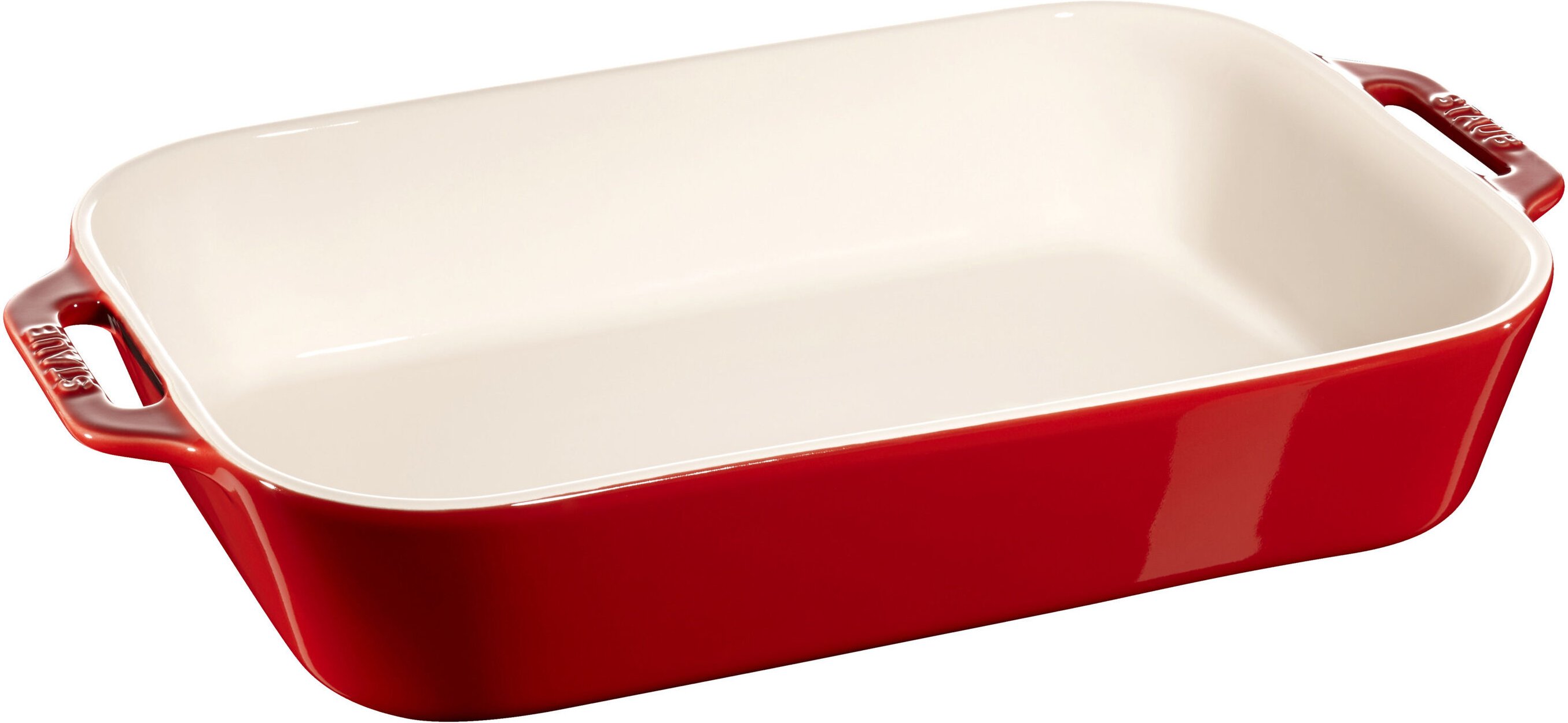Staub Ceramique Auflaufform 34 x 24 cm, rechteckig, Kirsch-Rot, Keramik