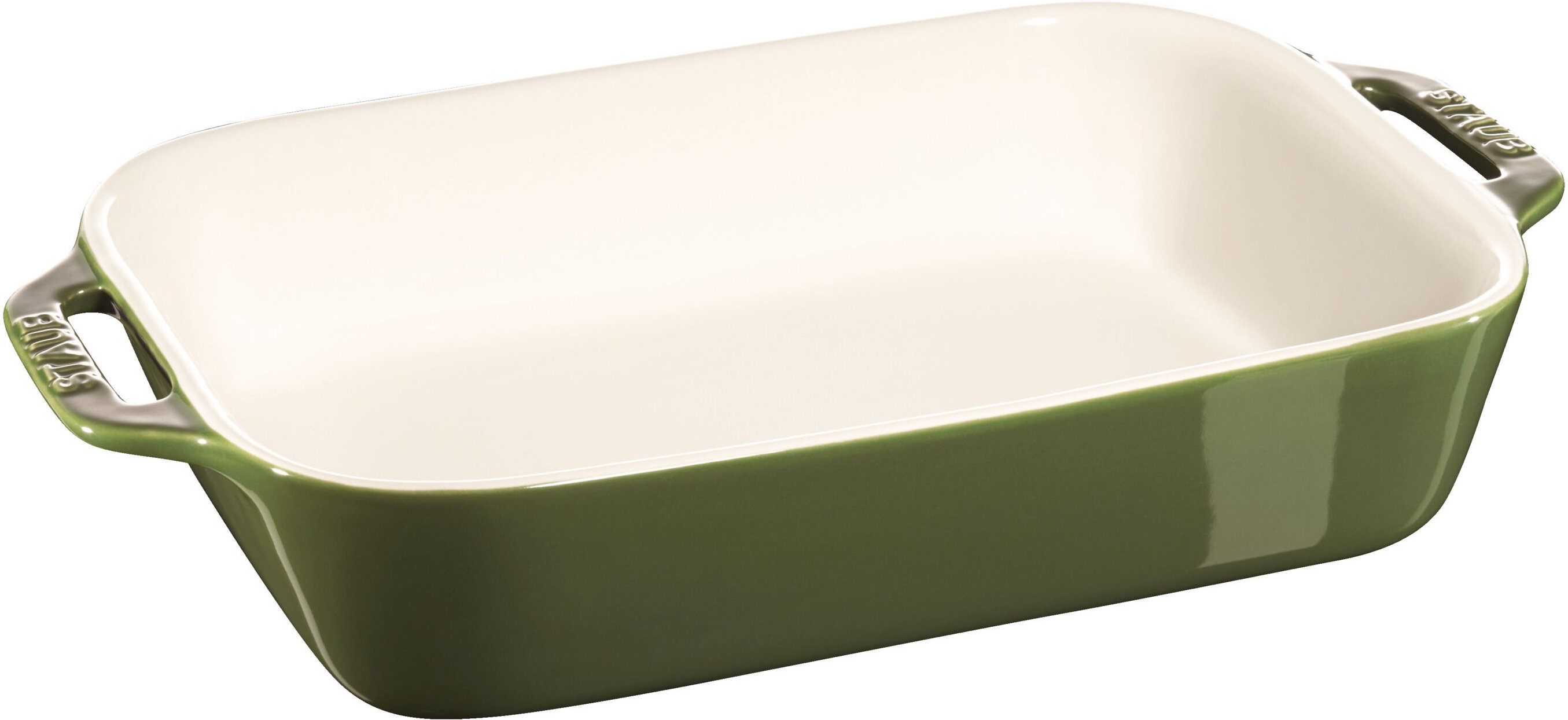 Staub Ceramique Auflaufform 27 x 20 cm, rechteckig, Basilikum-Grün, Keramik