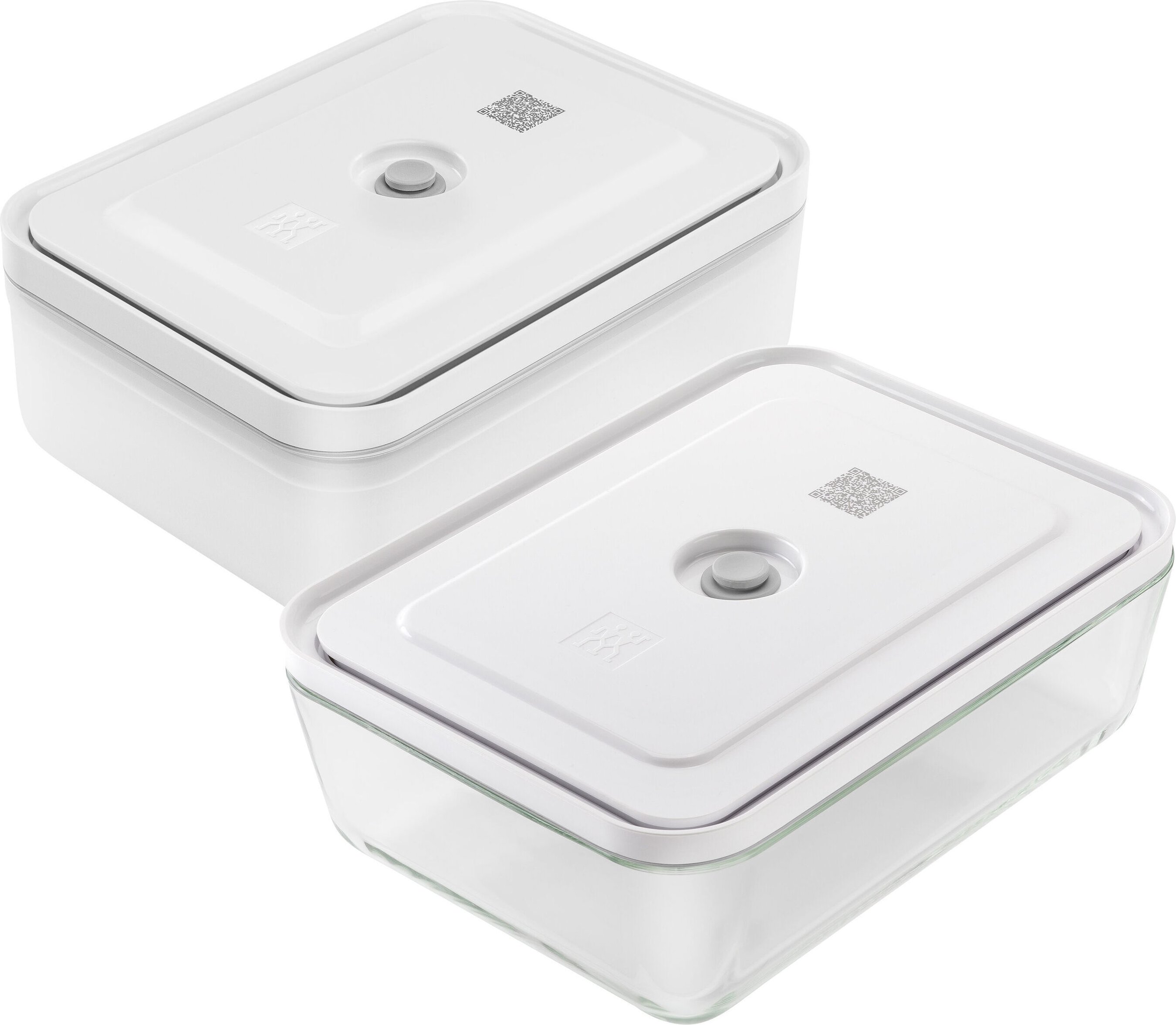 ZWILLING Fresh & Save Vakuum Kühlschrankboxset, 2-tlg. / L, Semitransparent-Grau, Kunststoff/Glas