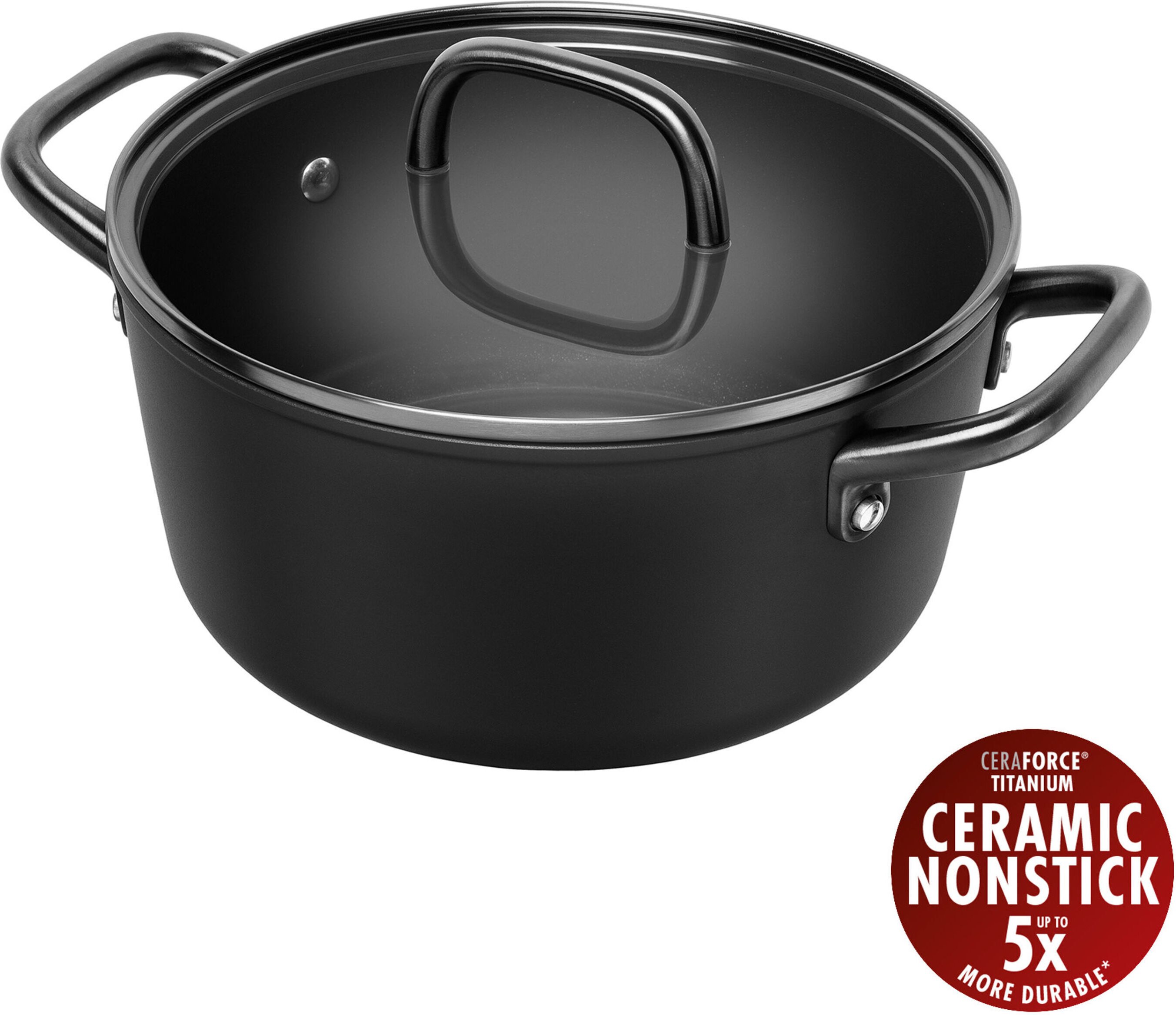 ZWILLING Milano Kochtopf mit Glasdeckel 24 cm, Aluminium