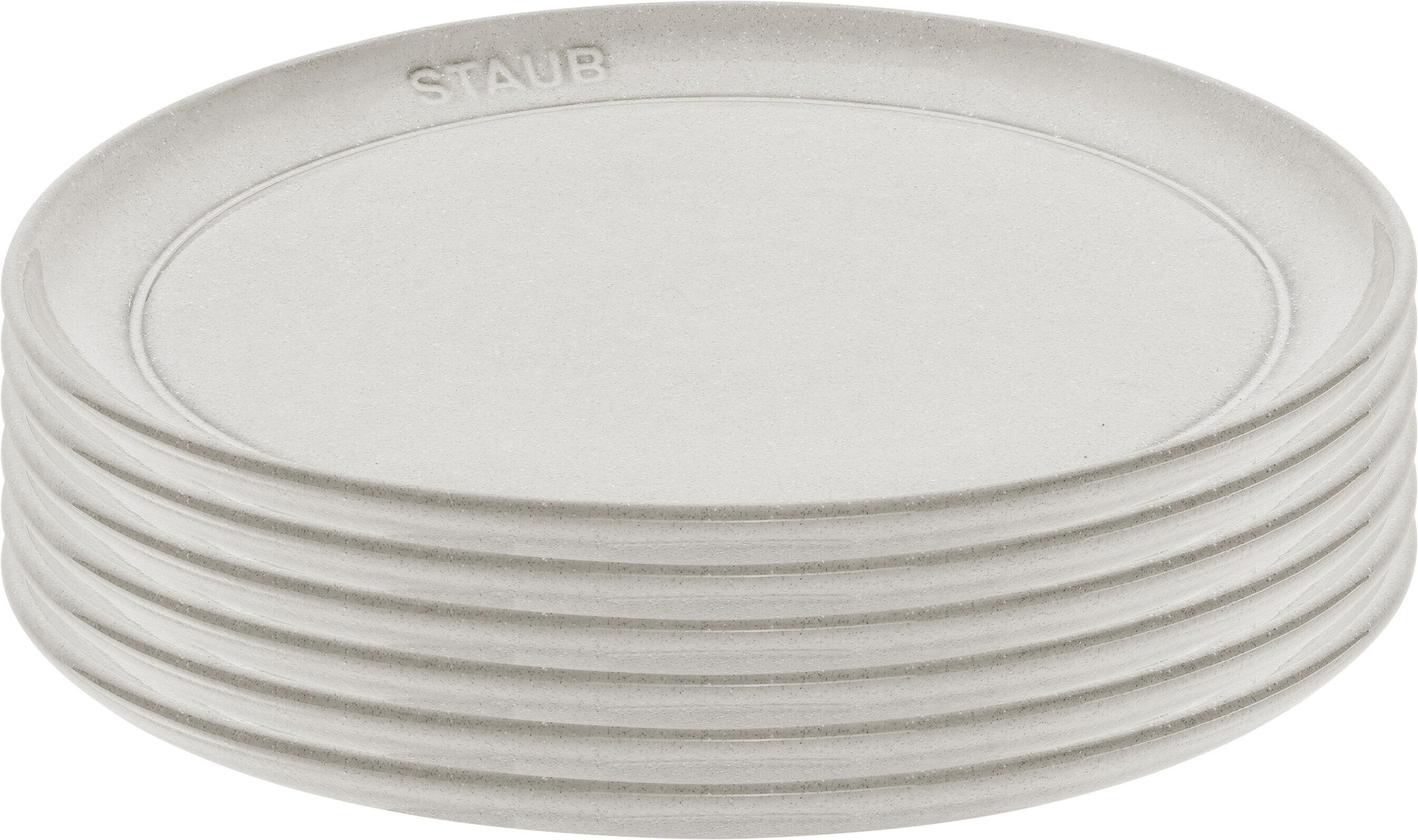 Staub Tellerset, 6-tlg. / 22 cm, Weisser Trüffel, Keramik