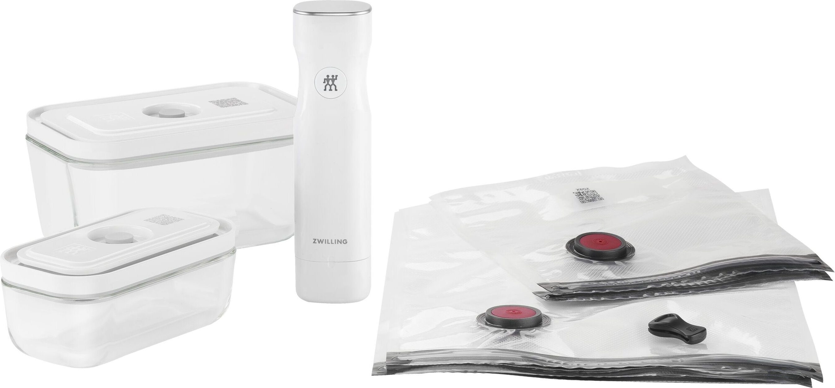 ZWILLING Fresh & Save Vakuum Starter Set, Glas / S/M, 7-tlg, Weiß