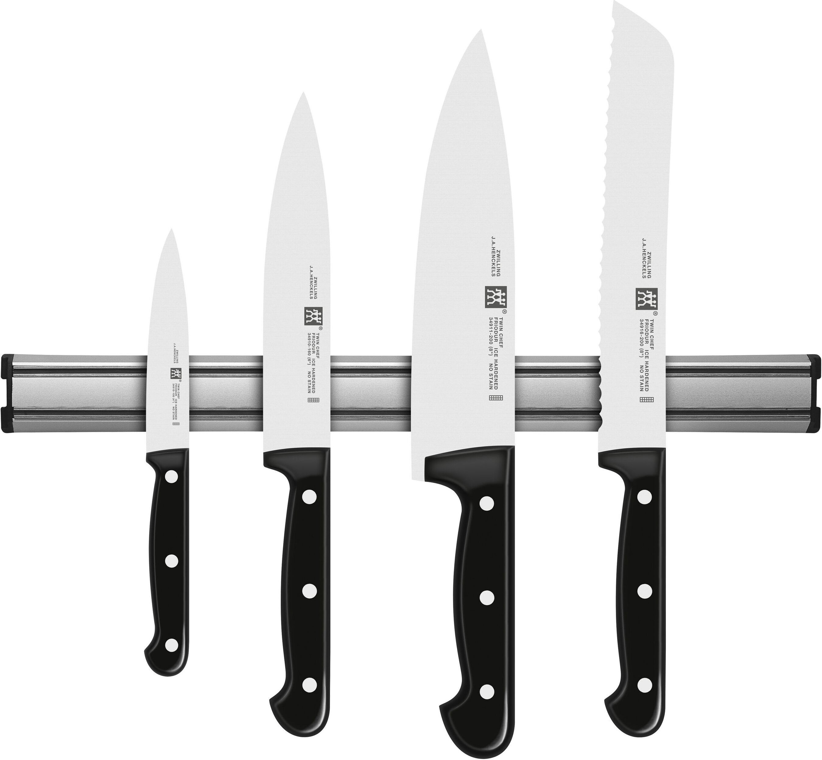 Thumbnail - ZWILLING Messer & Magnetleiste Set, 5-tlg. / 10/16/20/45 cm, Schwarz/Silber