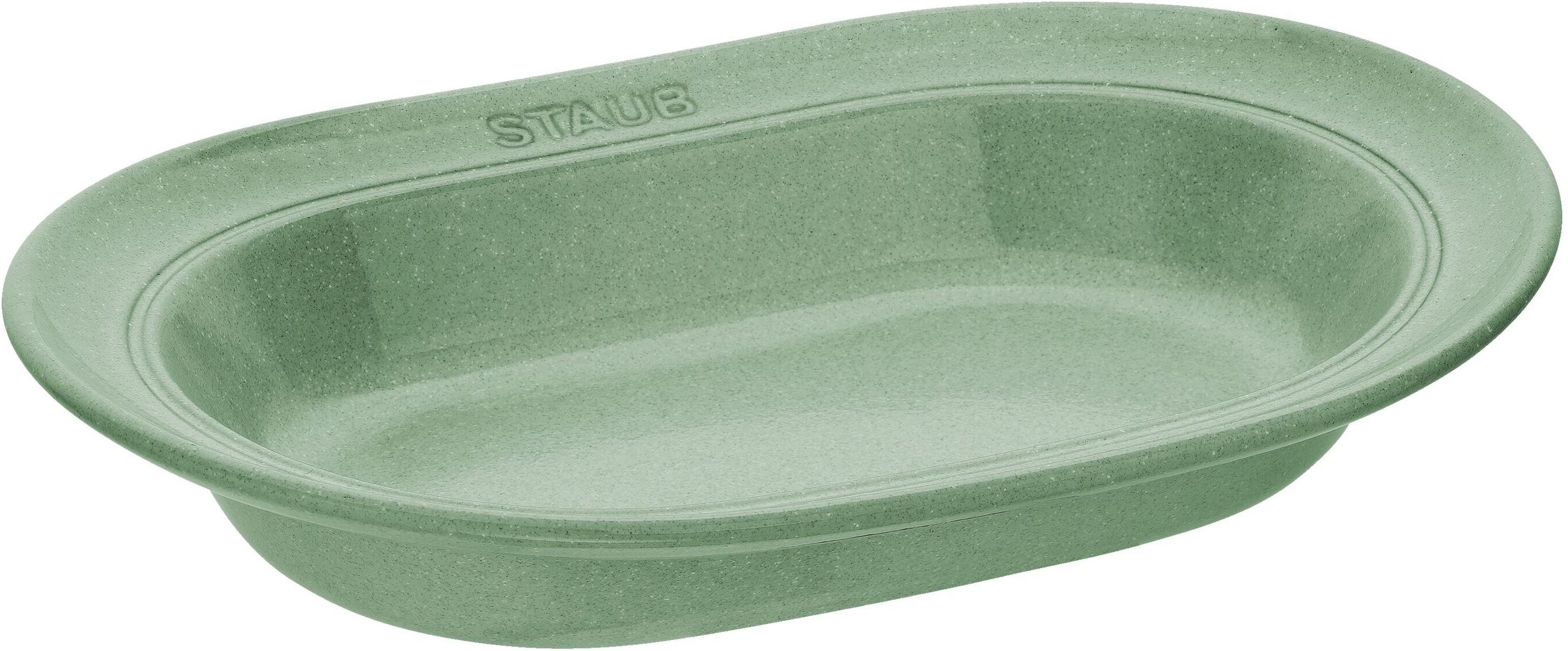 Staub Dining Line Teller 25 cm, oval, Salbeigrün, Keramik