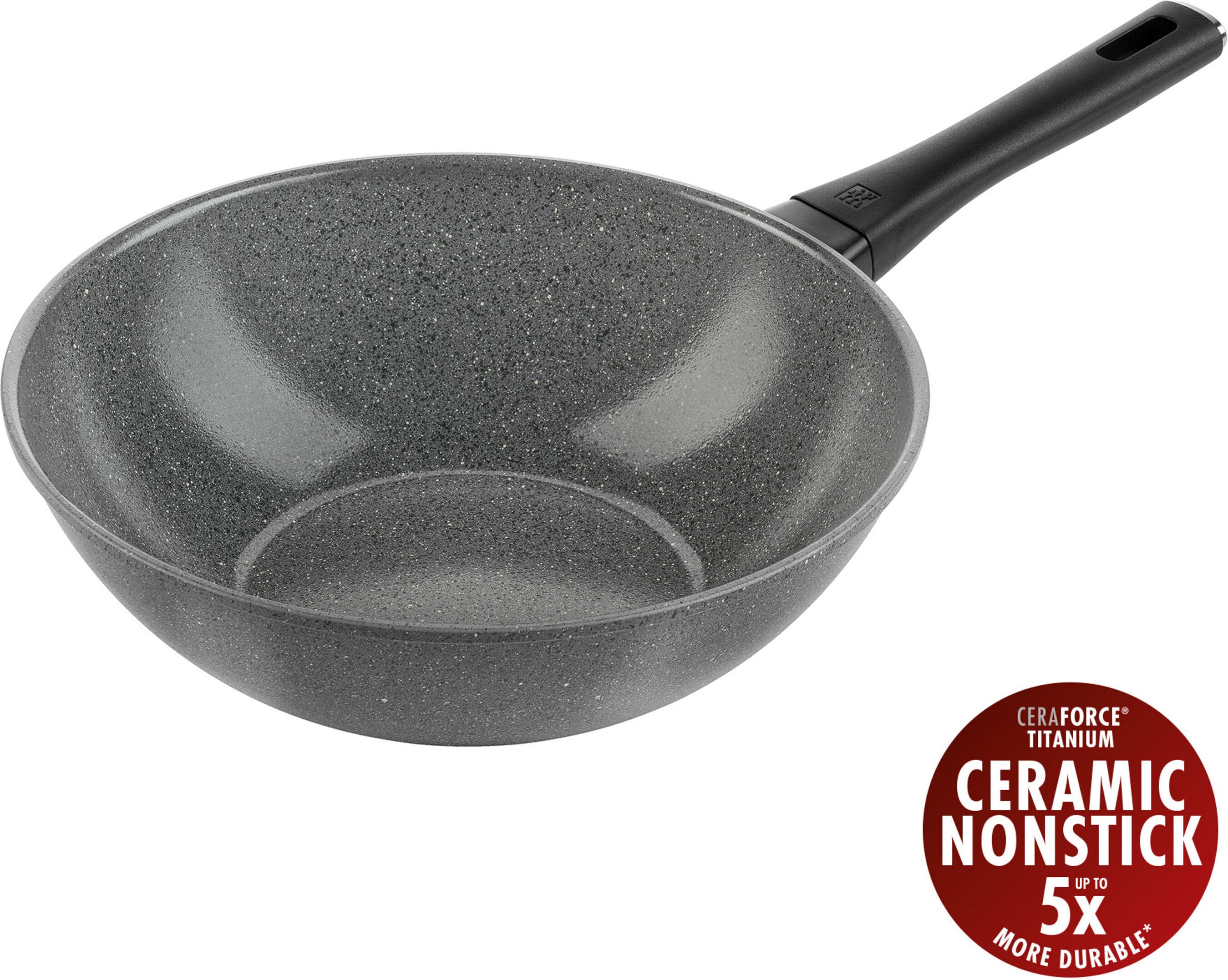 ZWILLING Terreno Plus Wok, 28 cm, Aluminium, Titanverstärkte keramische Antihaftbeschichtung