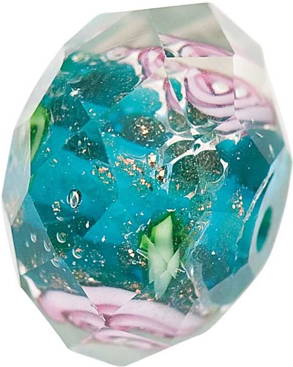 Rico Design Perle Rosenpetrol-rosa 12x8mm Glas 6 Stück