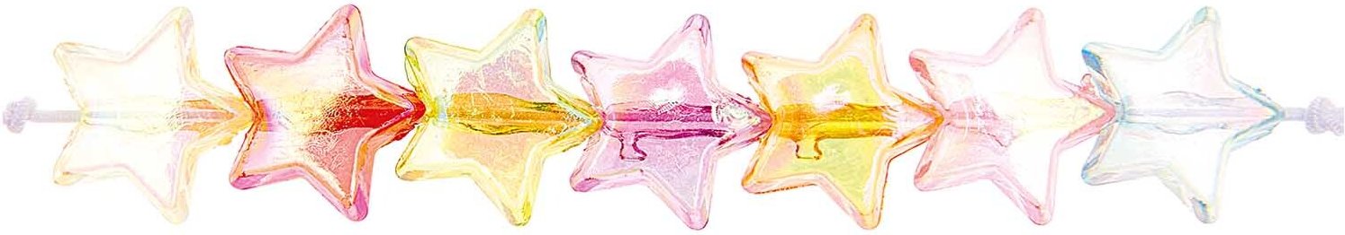 itoshii Stern Perlen transparent Farbmix 14x5mm 32 Stück