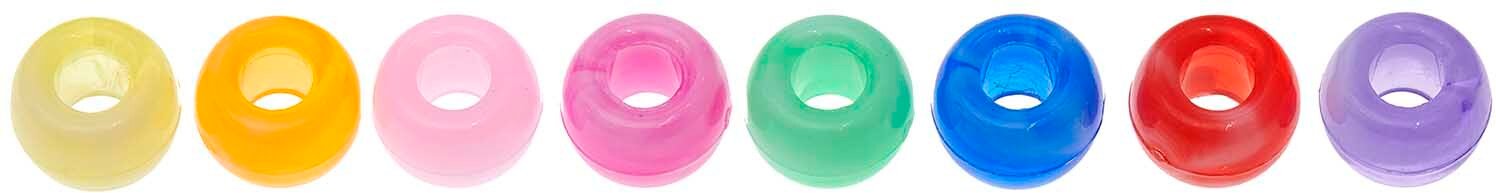 Rico Design itoshii - Ponii Beads Marmor Regenbogen 9x6mm 400 Stück