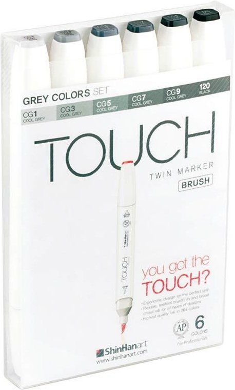 TOUCH Twin Brush Marker Grey Colors Grautöne