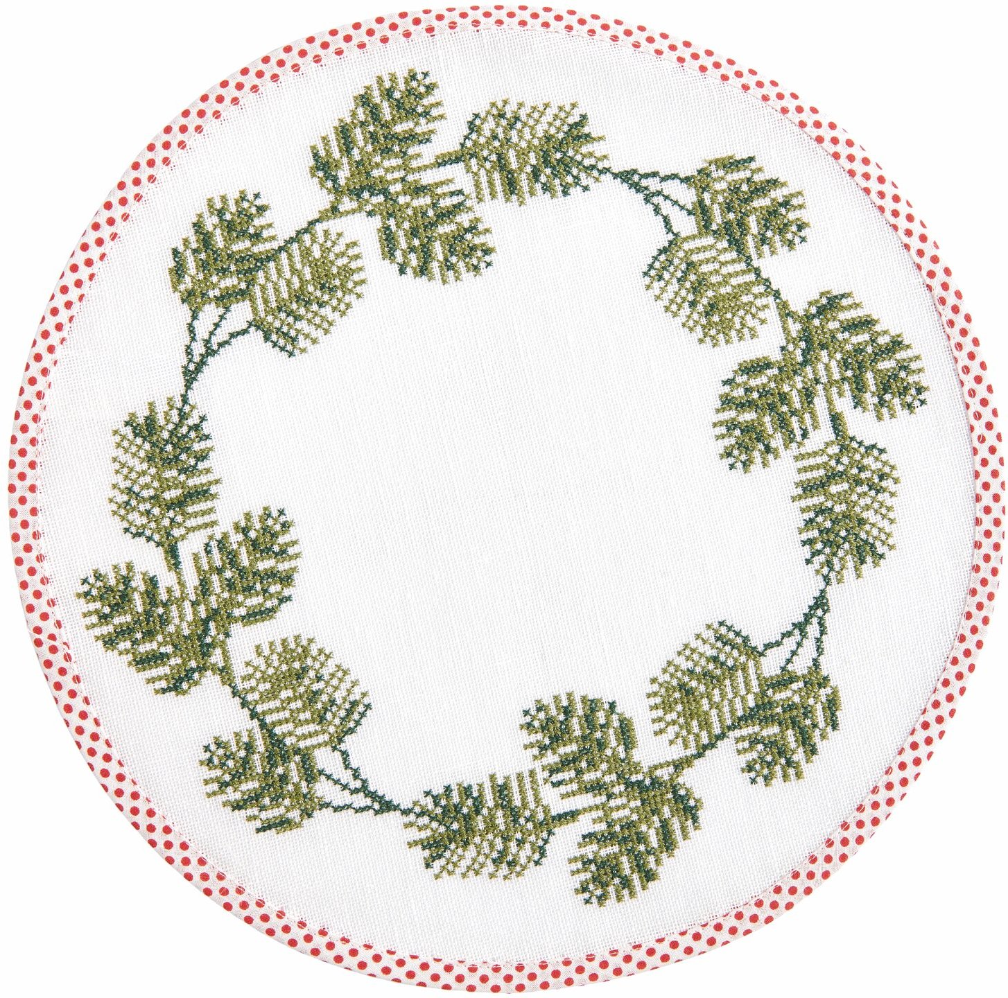 Rico Design Stickpackung Platzsets rund Tannenzweige 2 Stück