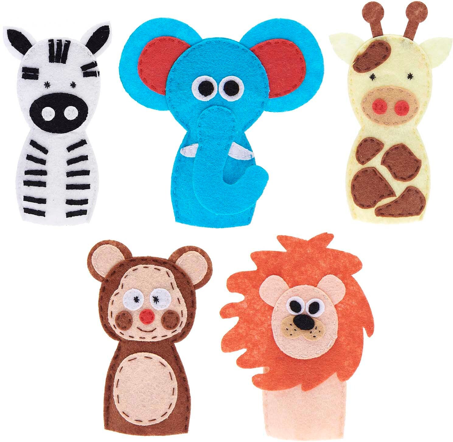 Rico Design Bastelset Filz Fingerpuppen Wilde Tiere