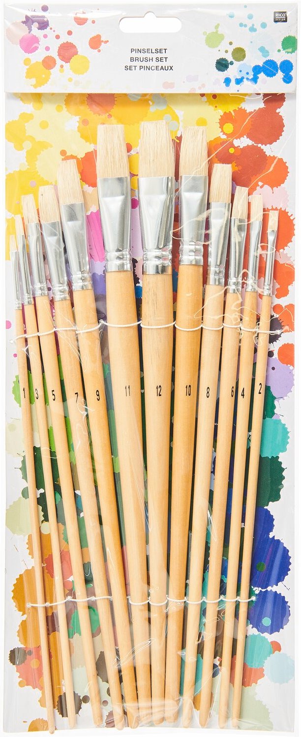 Rico Design Borstenpinsel flach 12er Set