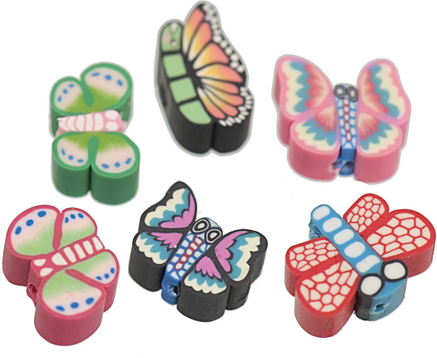 Rico Design Perle Schmetterlinge gemustert 10x9mm 6 Stück
