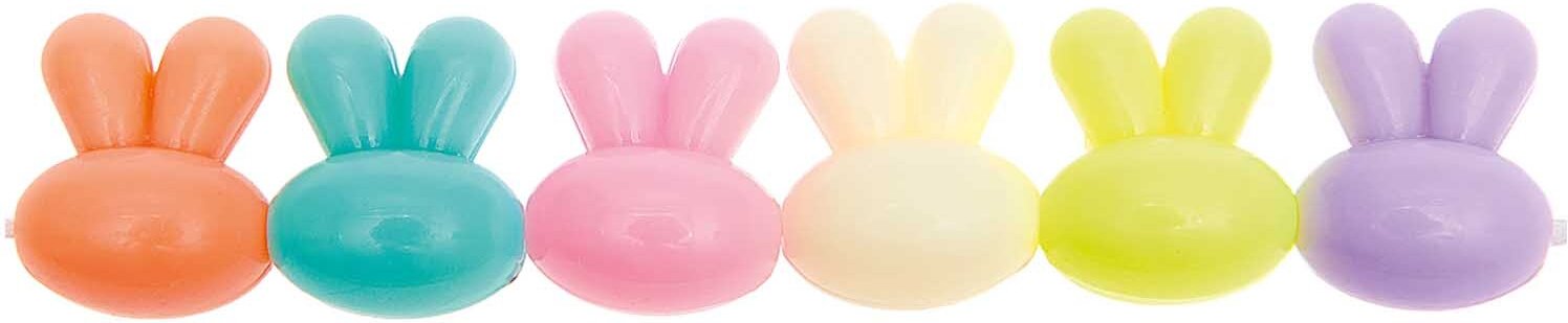 itoshii Hasen Perlen pastell 13x15mm 9 Stück