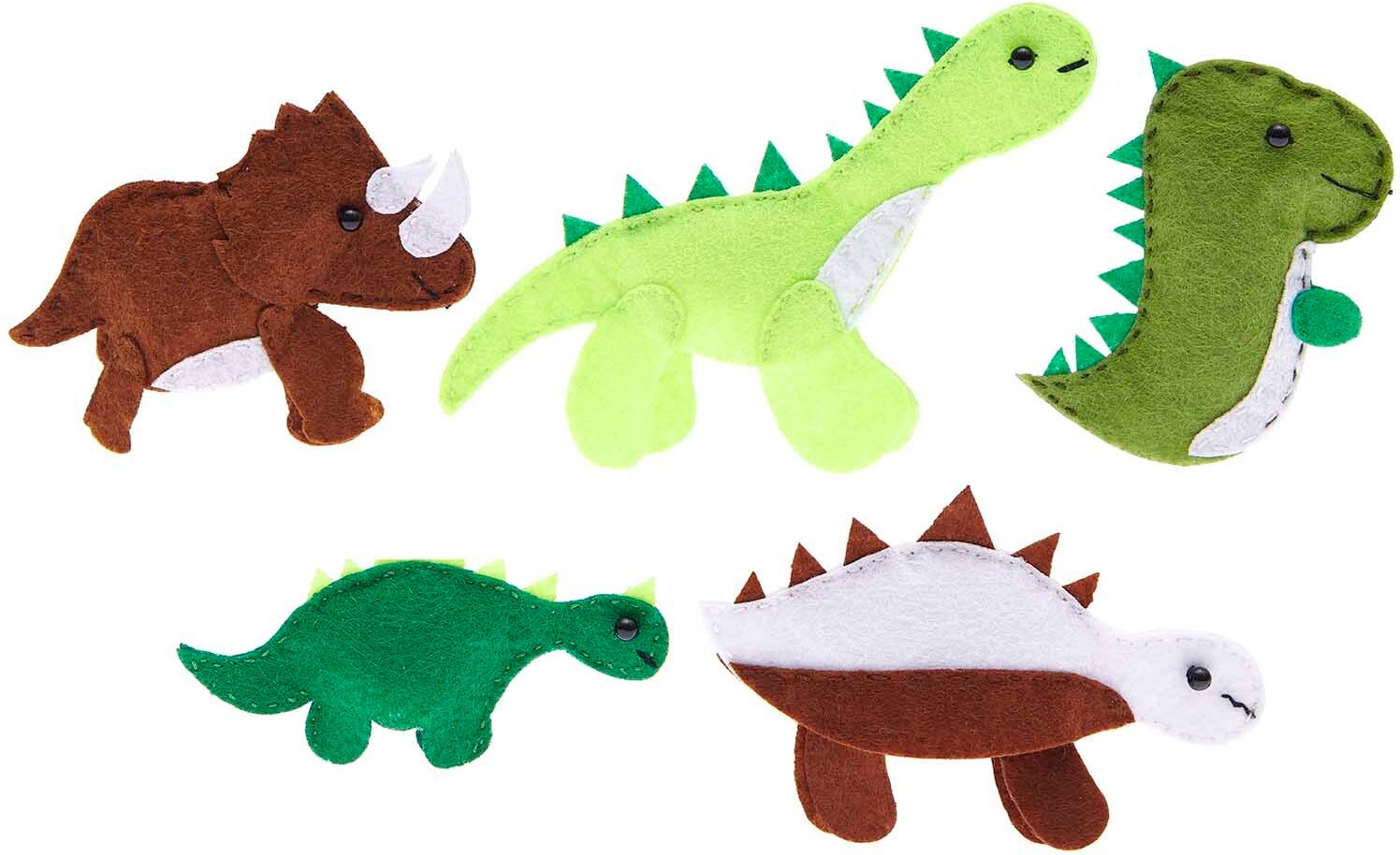 Rico Design Bastelset Filz Fingerpuppen Dinosaurier 5 Stück