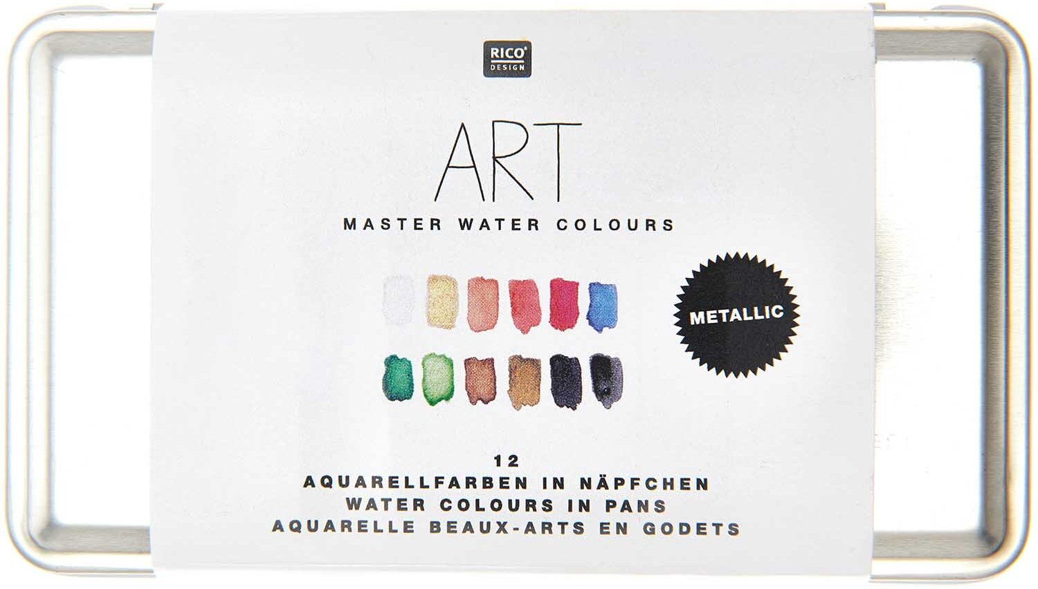 Rico Design ART Master Metallic Aquarellfarben 12 Farben