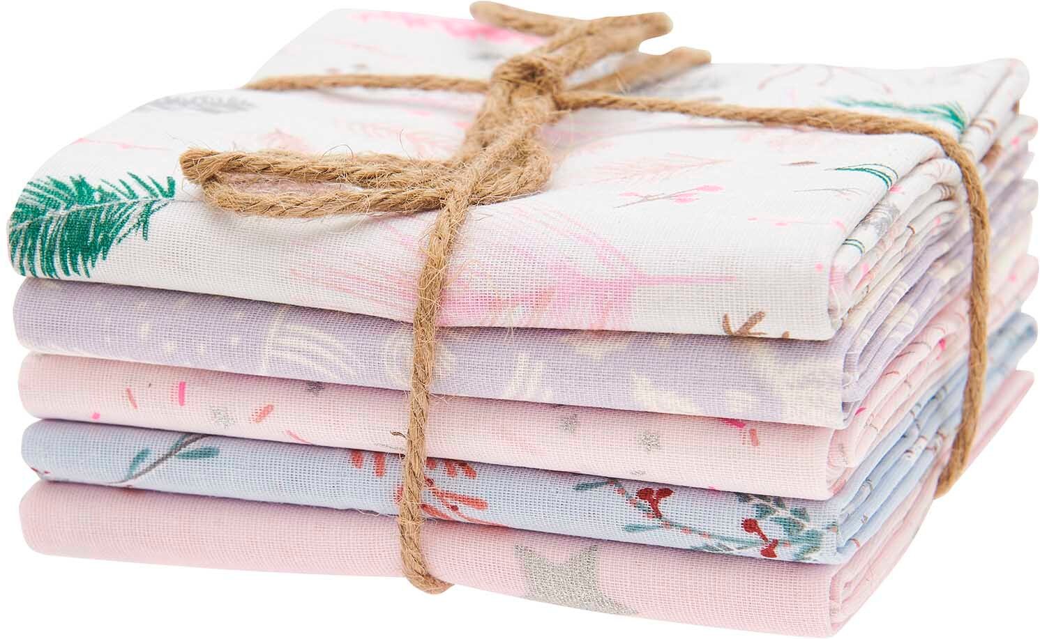 Rico Design Stoffpaket mit 5 Stoffen Nostalgic Christmas Musselin Zweige 50x70cm