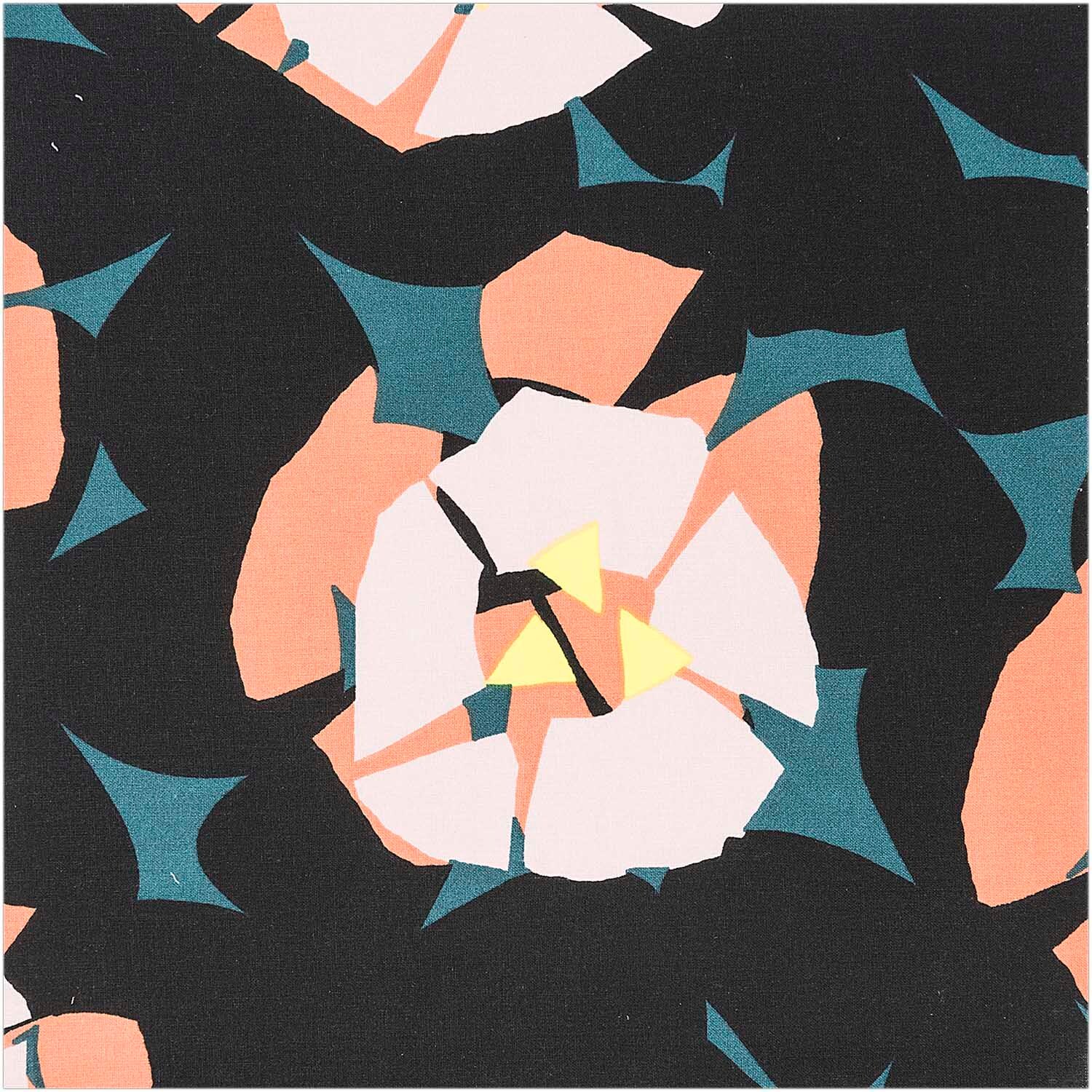 Rico Design Druckstoff Okina Hana Blumen grün-rosa 50x140cm