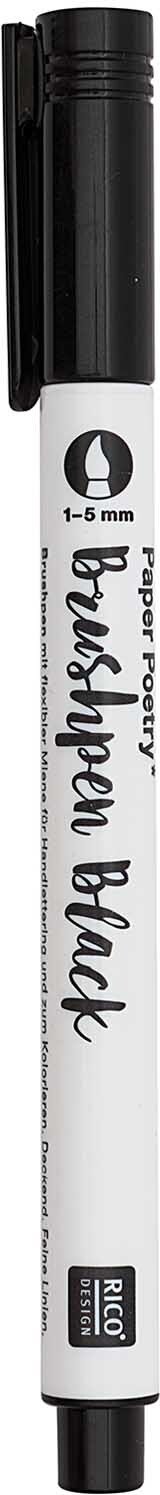 Rico Design Paper Poetry Brushpen schwarz 1-5mm Schwarz