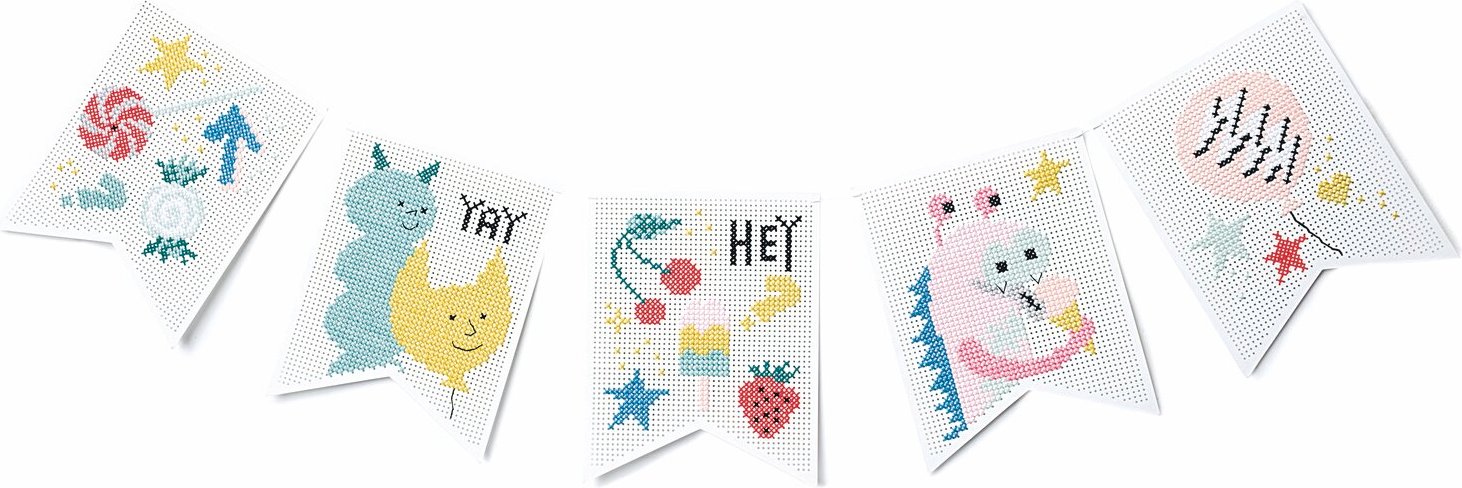 Thumbnail - Rico Design Stickpackung Wimpel Monsterparty 5 Stück