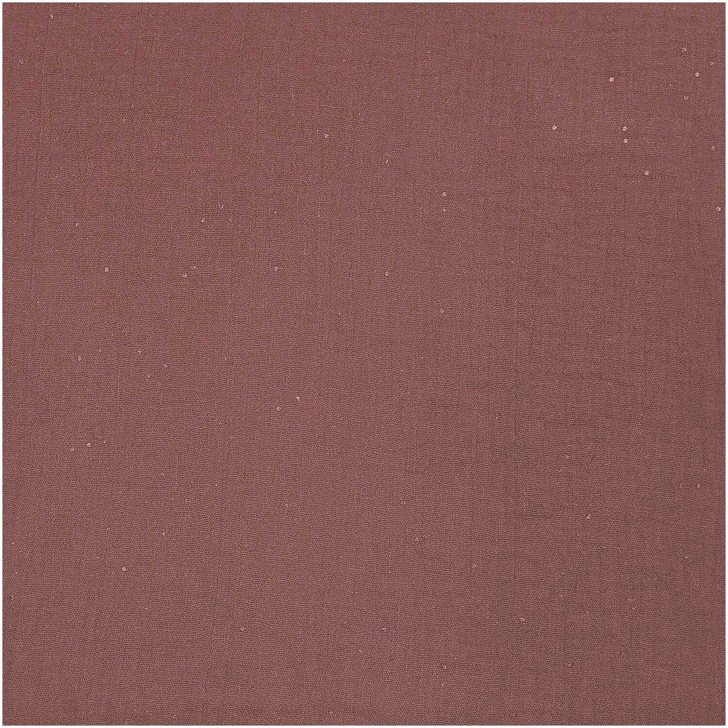 Rico Design Stoffabschnitt Krinkelmusselin kastanie 50x140cm Hot Foil