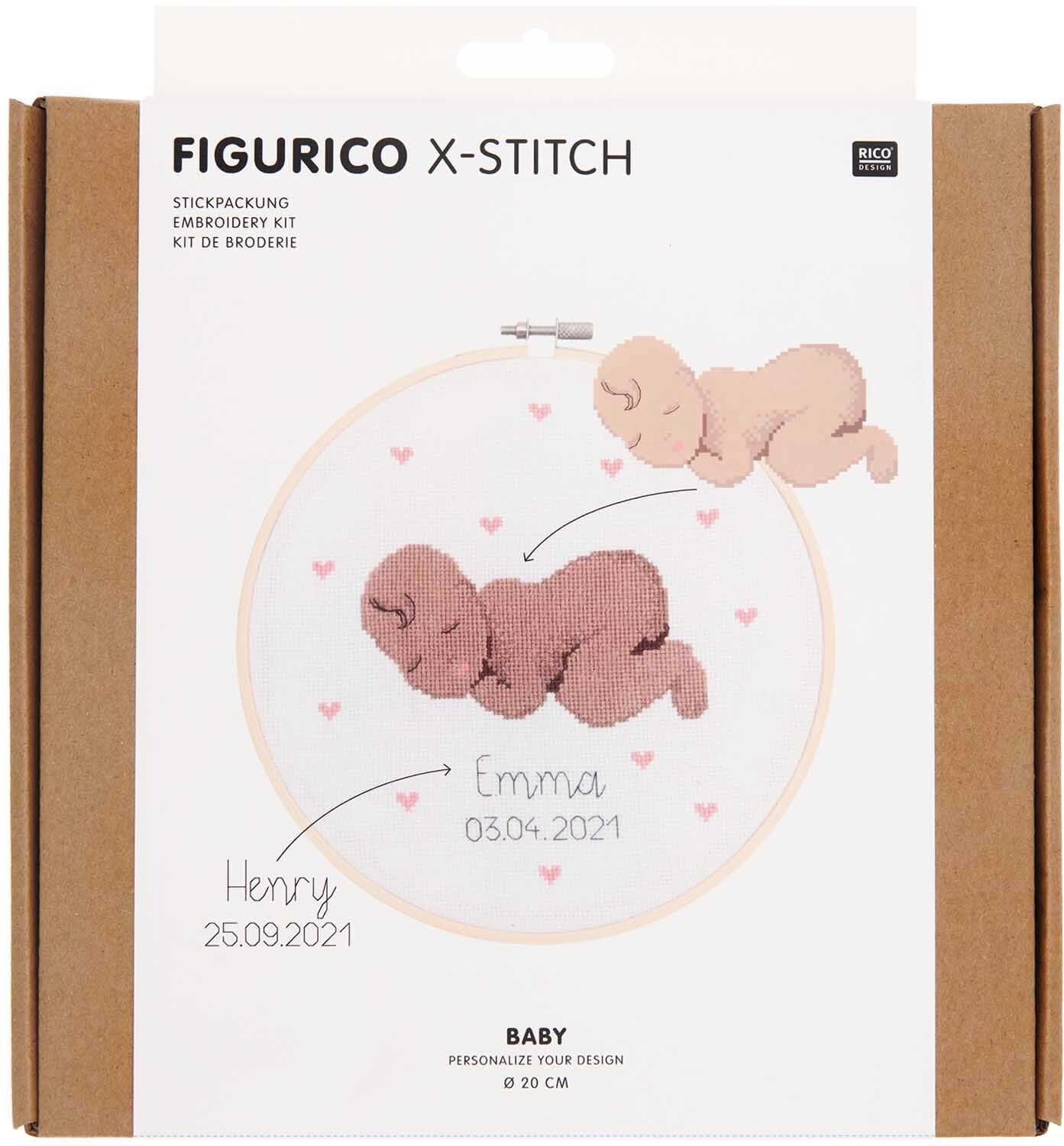Rico Design Figurico Stickpackung Baby 20cm