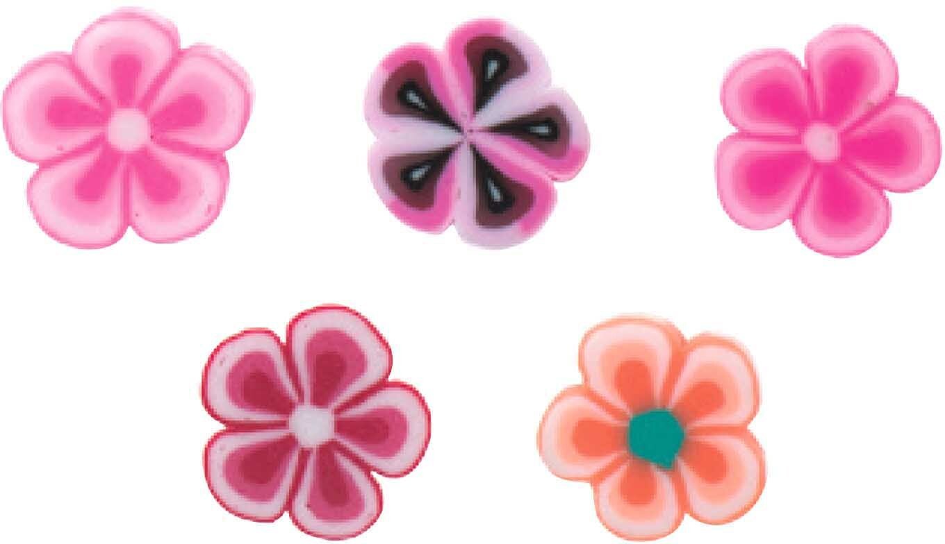 Rico Design Perle Blumen rosa-rot 8x4mm 20 Stück