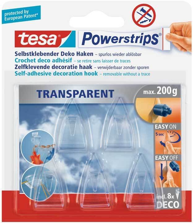 tesa Powerstrips Decohaken kristallklar