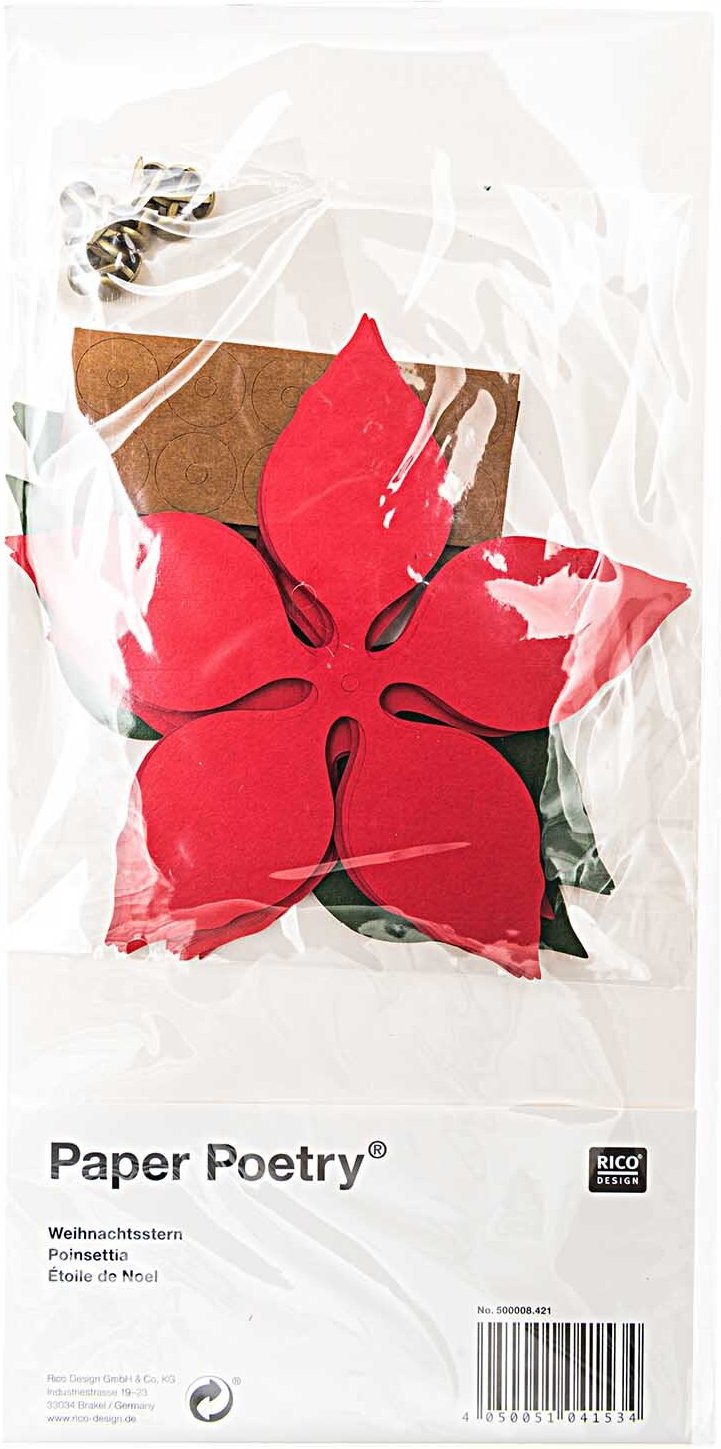 Rico Design Paper Poetry Bastelset Weihnachtssterne 15x31cm 16 Stück