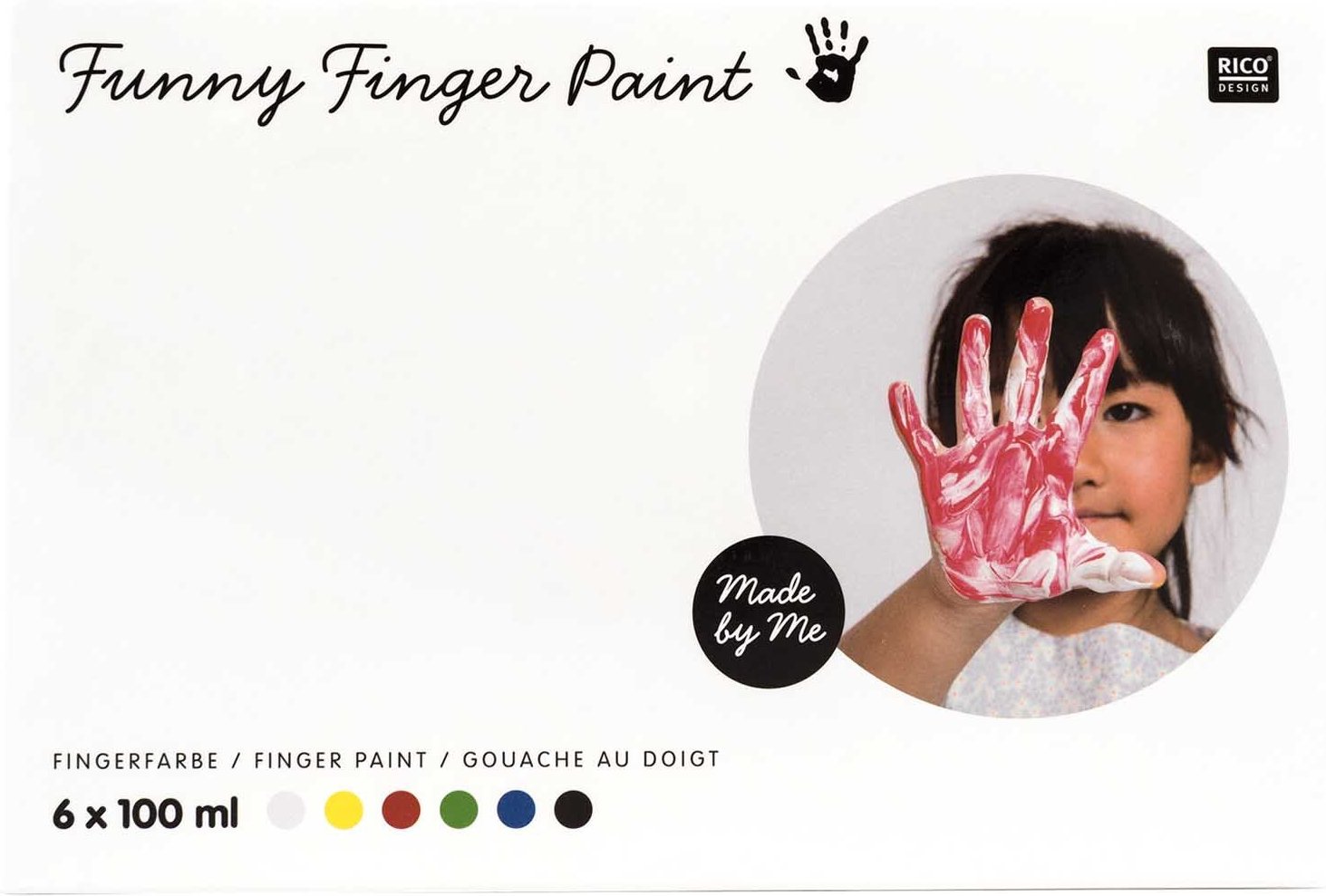Rico Design Fingerfarbe Set 6x100ml Mehrfarbig