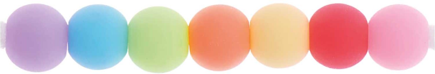 itoshii Kunststoffperlen Matt Rainbow/Pastell Mix