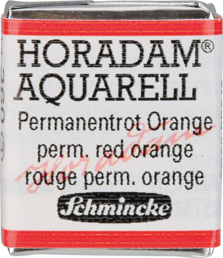 Schmincke HORADAM Aquarellfarbe 1/2 Näpfchen Permanentrot orange