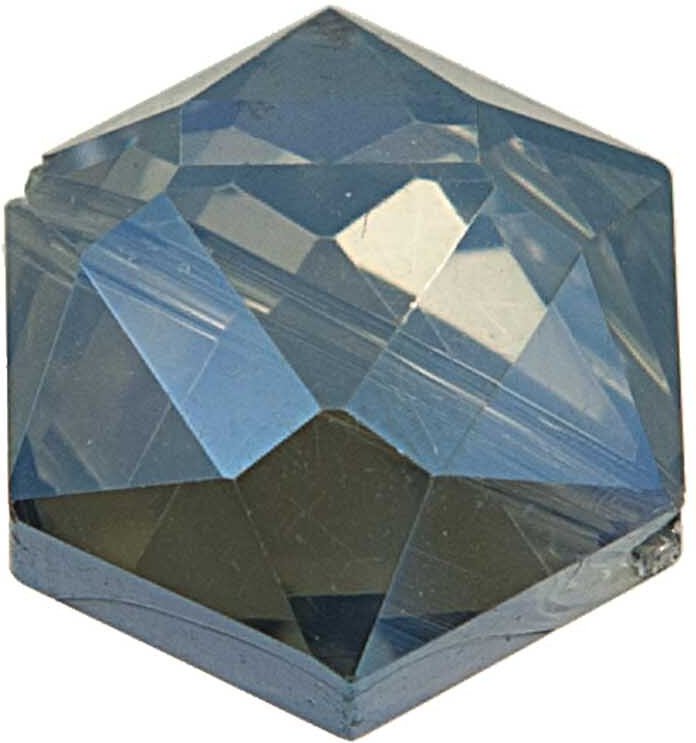 Rico Design Perle geschliffen blau irisierend 14x10mm Glas 4 Stück