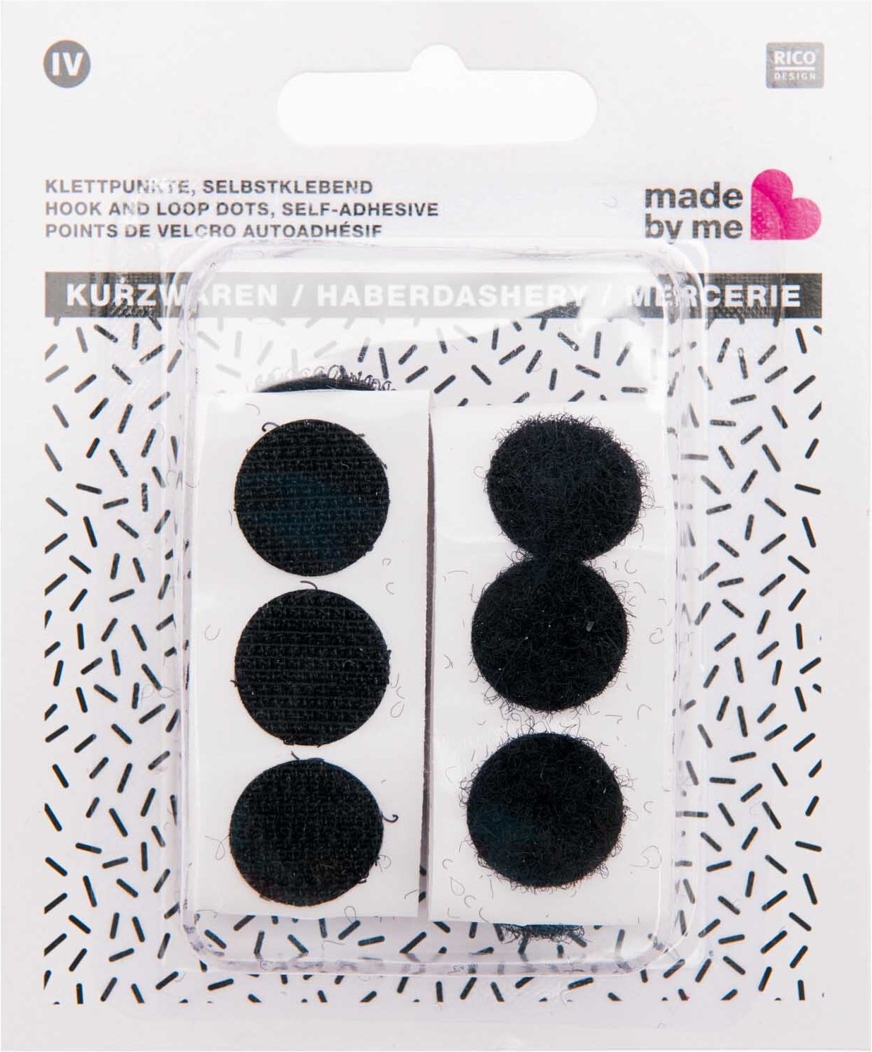 Rico Design Klettpunkte selbstklebend schwarz 16mm