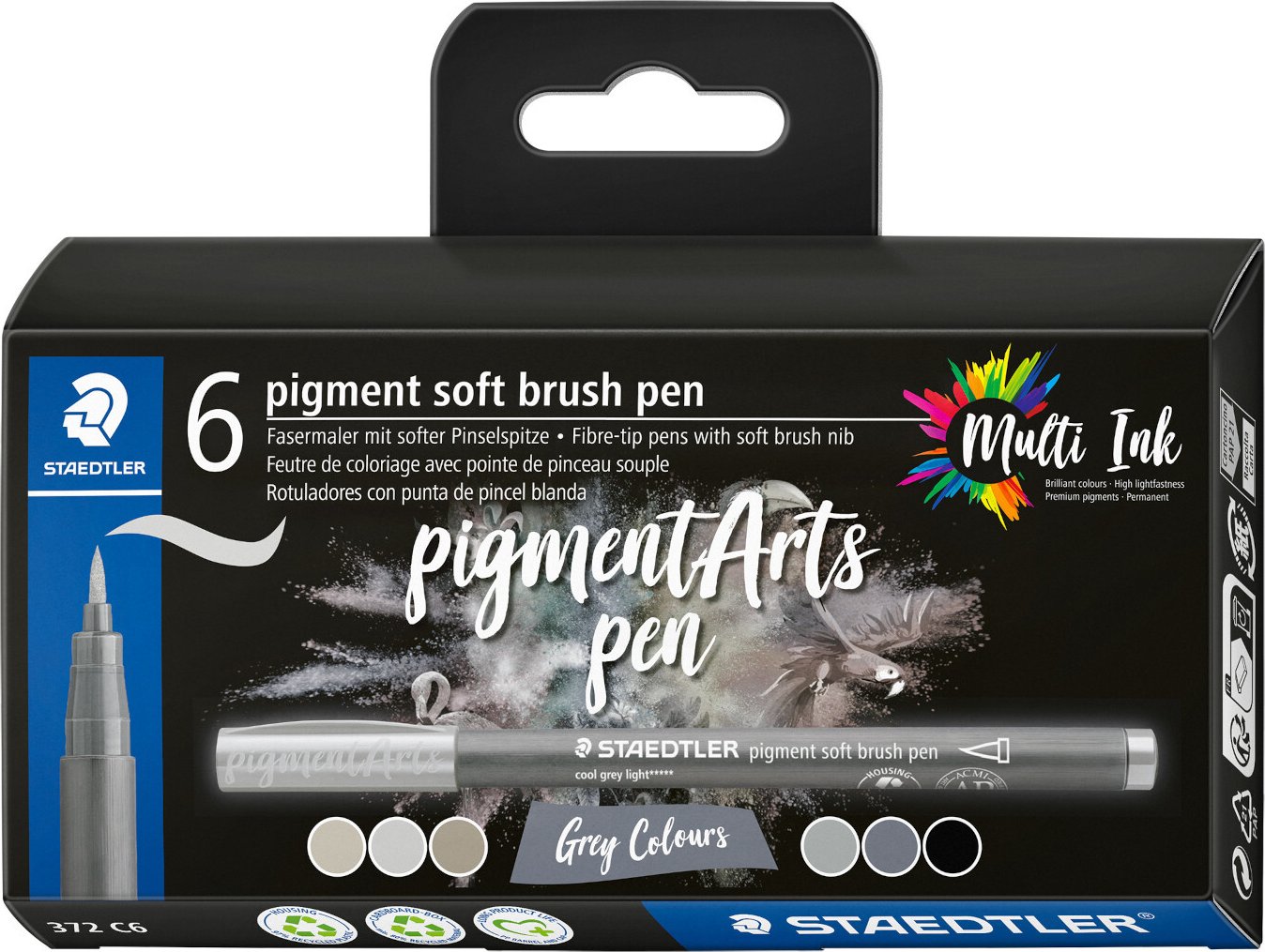 Thumbnail - Staedtler Pigment Brush Pen Grautöne Set