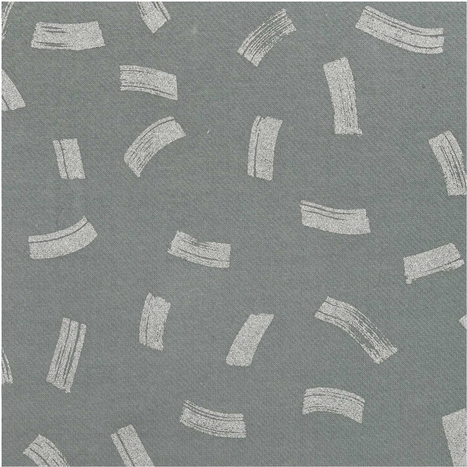 Rico Design Sweatshirt-Stoff Crafted Nature Striche grau metallic 170cm