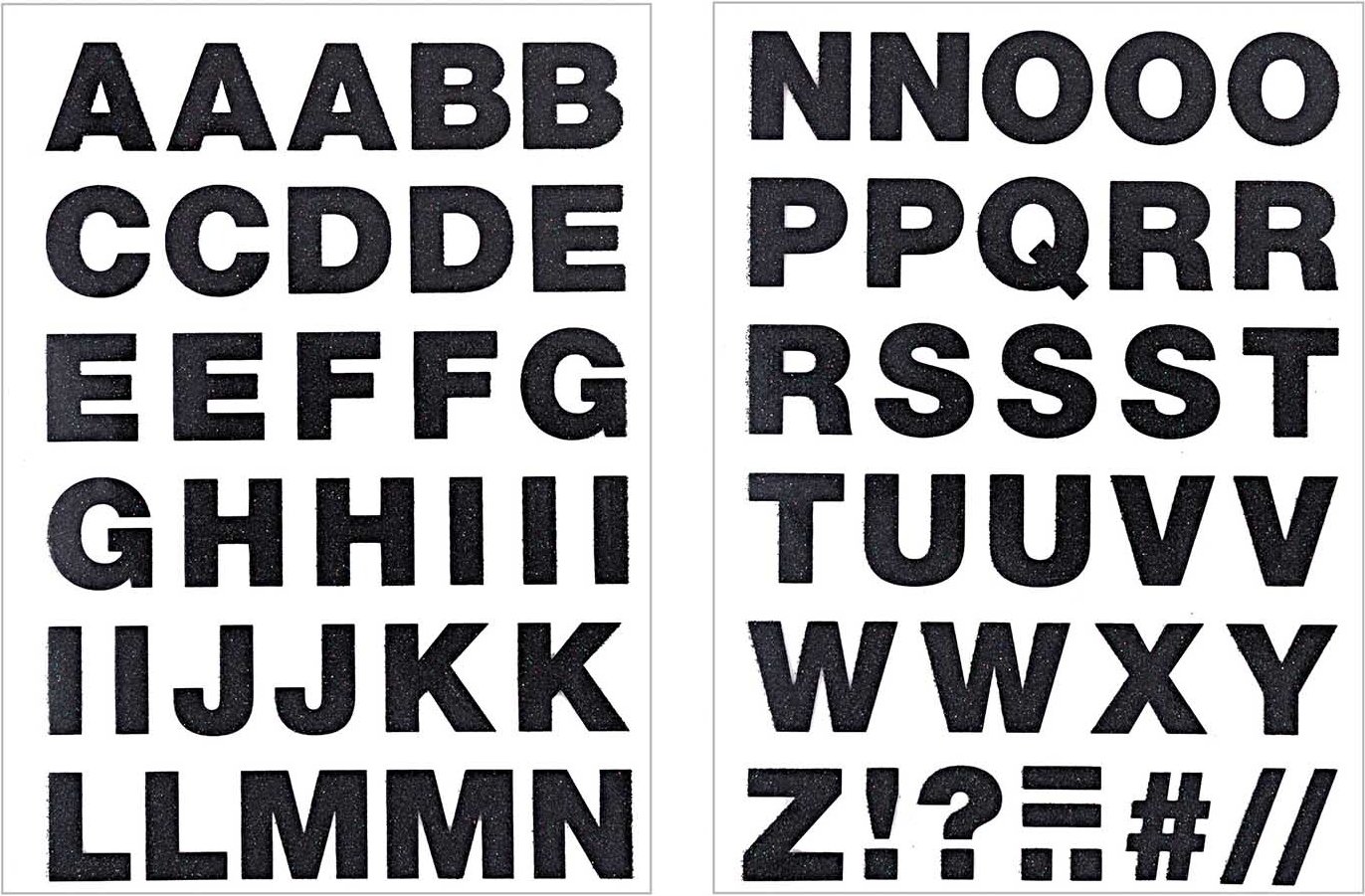 Rico Design Bügelmotive Buchstaben A-Z schwarz glitter