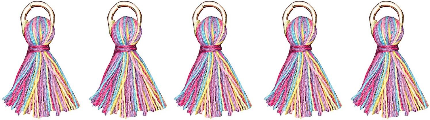 Anhänger Quasten Mix mehrfarbig 5 Stück