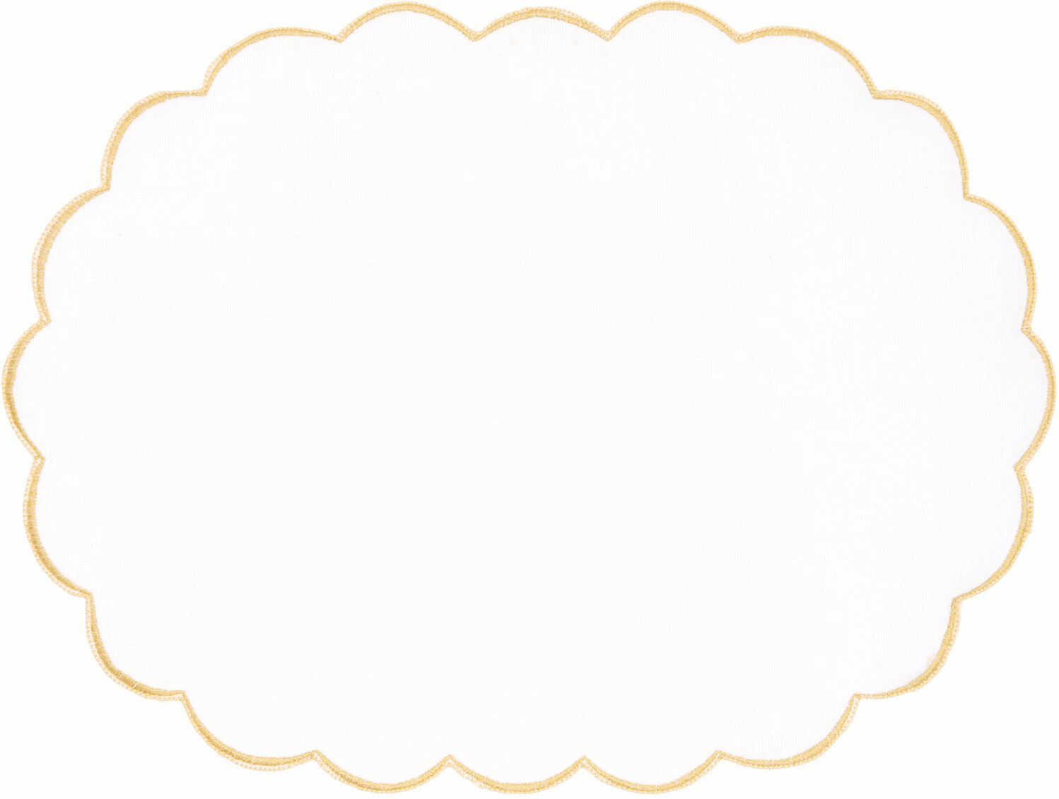 Rico Design Platzsets oval Gold/Weiß 2 Stück