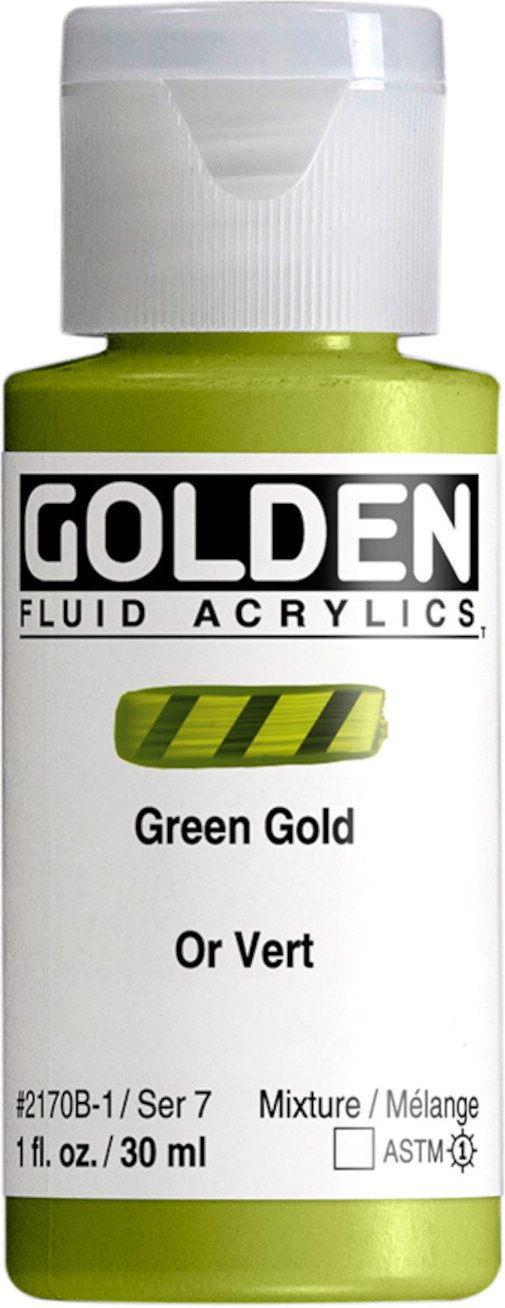 Golden Fluid Acrylfarbe Grüngold