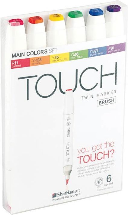 TOUCH Twin Brush Marker Main Colors Mehrfarbig