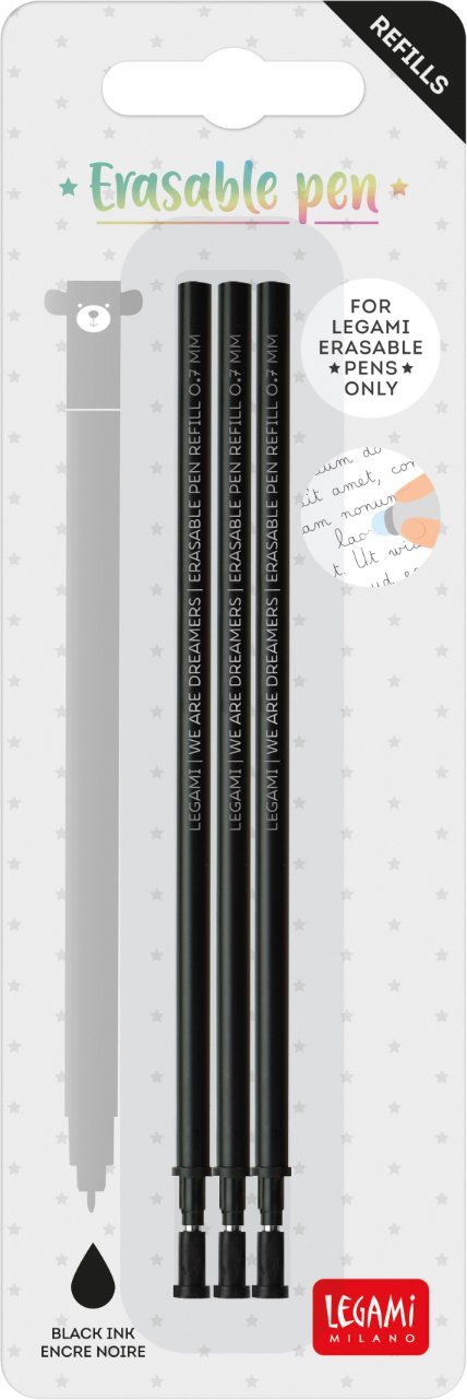 Legami Ersatzmine für löschbaren Gelstift Schwarz Schwarz