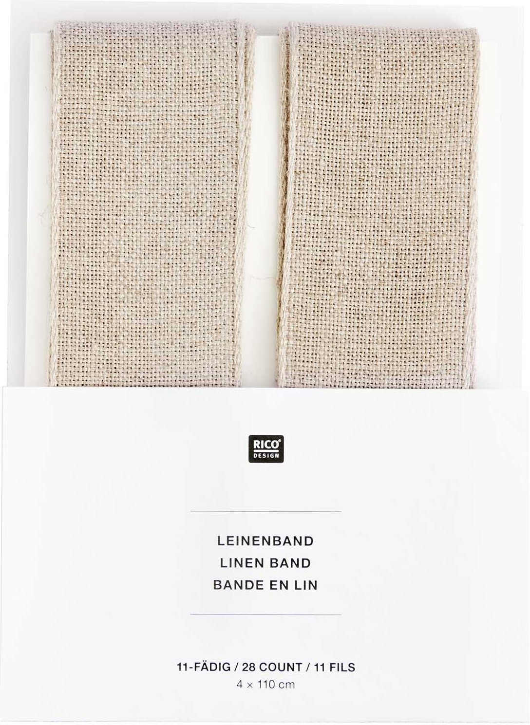Rico Design Leinenband natur 11-fädig 2x 4x110cm