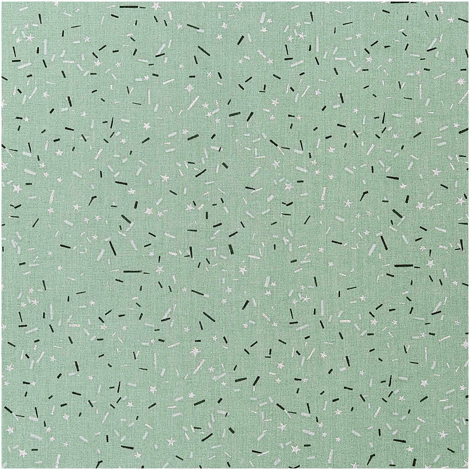 Rico Design Druckstoff Nostalgic Christmas Streifen grün-metallic 140cm