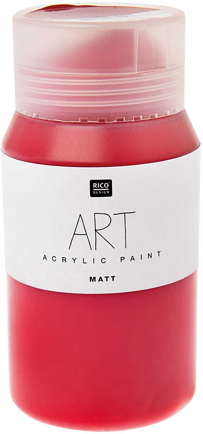 Rico Design ART Künstler Acrylfarbe matt 500ml Permanent Rot