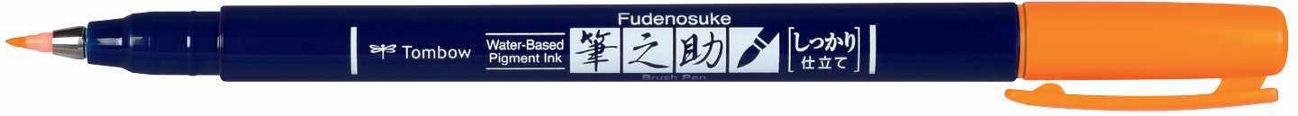 Tombow Fudenosuke Brush Pen Neonorange