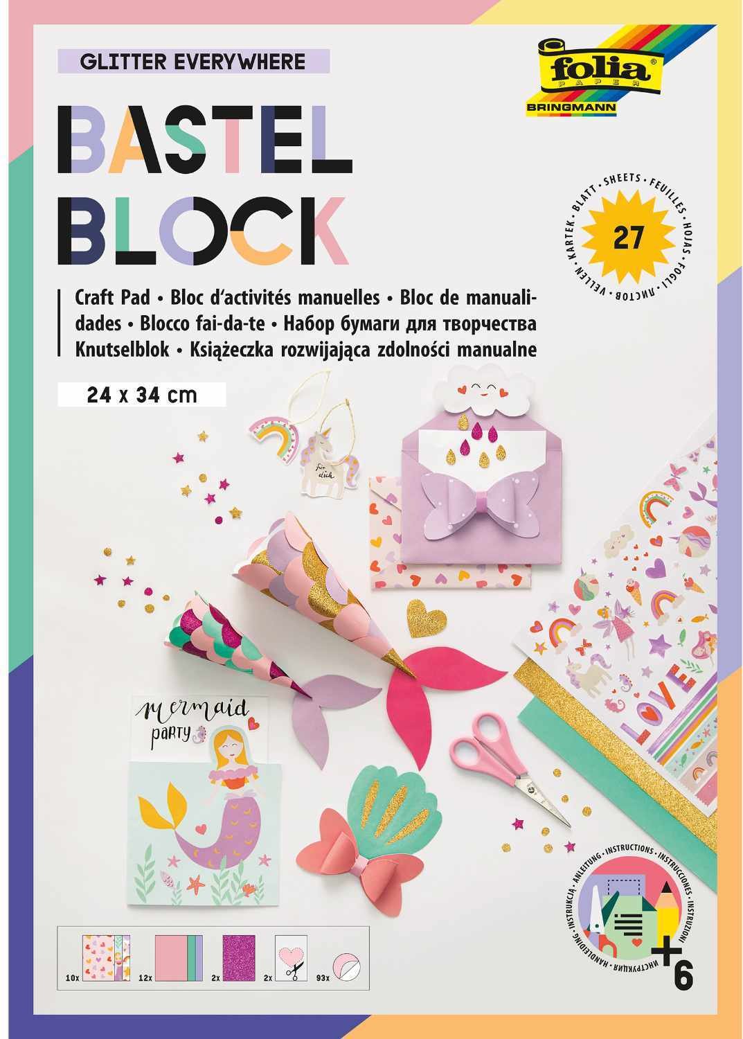 Thumbnail - folia Bastelblock Glitter Everywhere 24x34cm