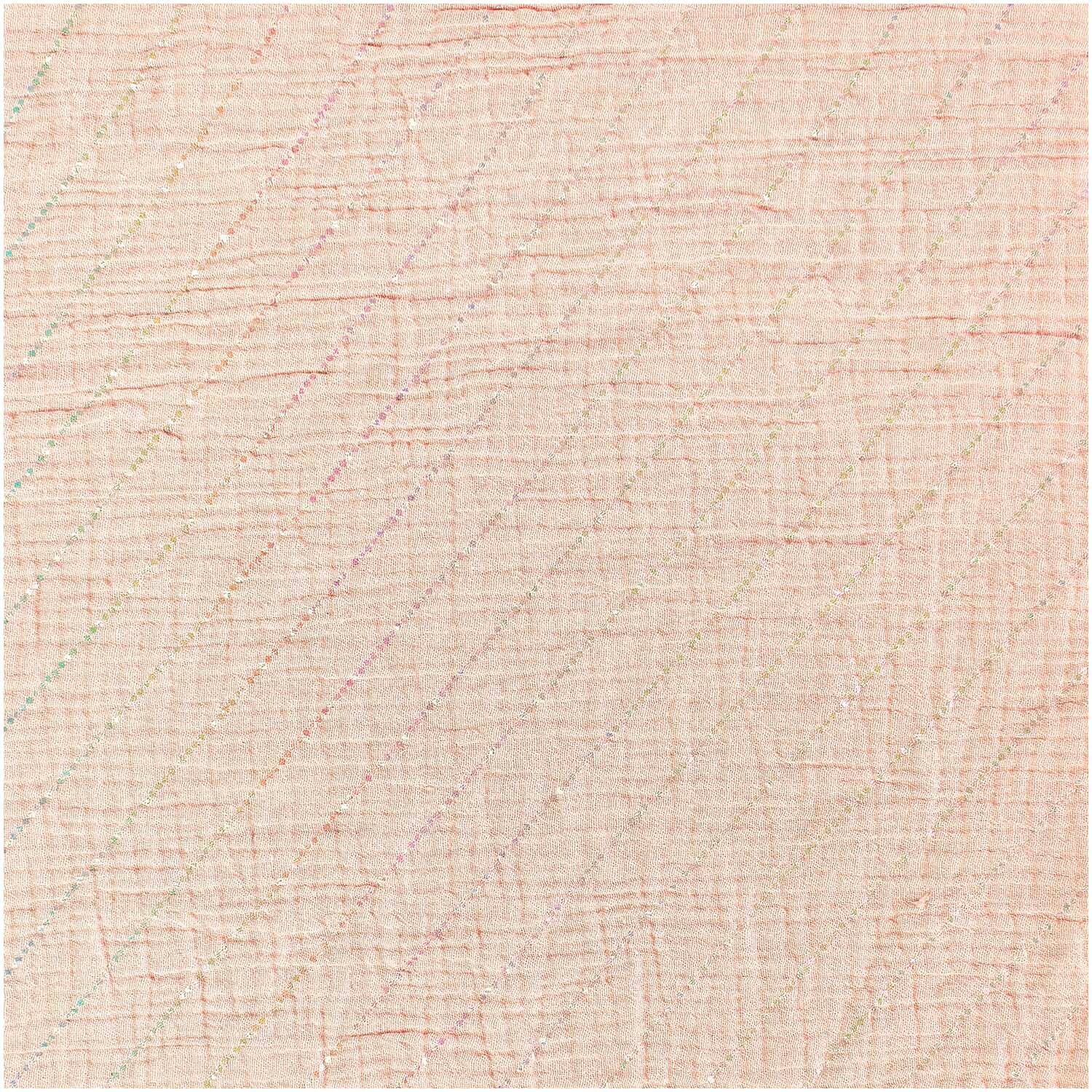 Rico Design Meterware Krinkelmusselin Streifen Apricot