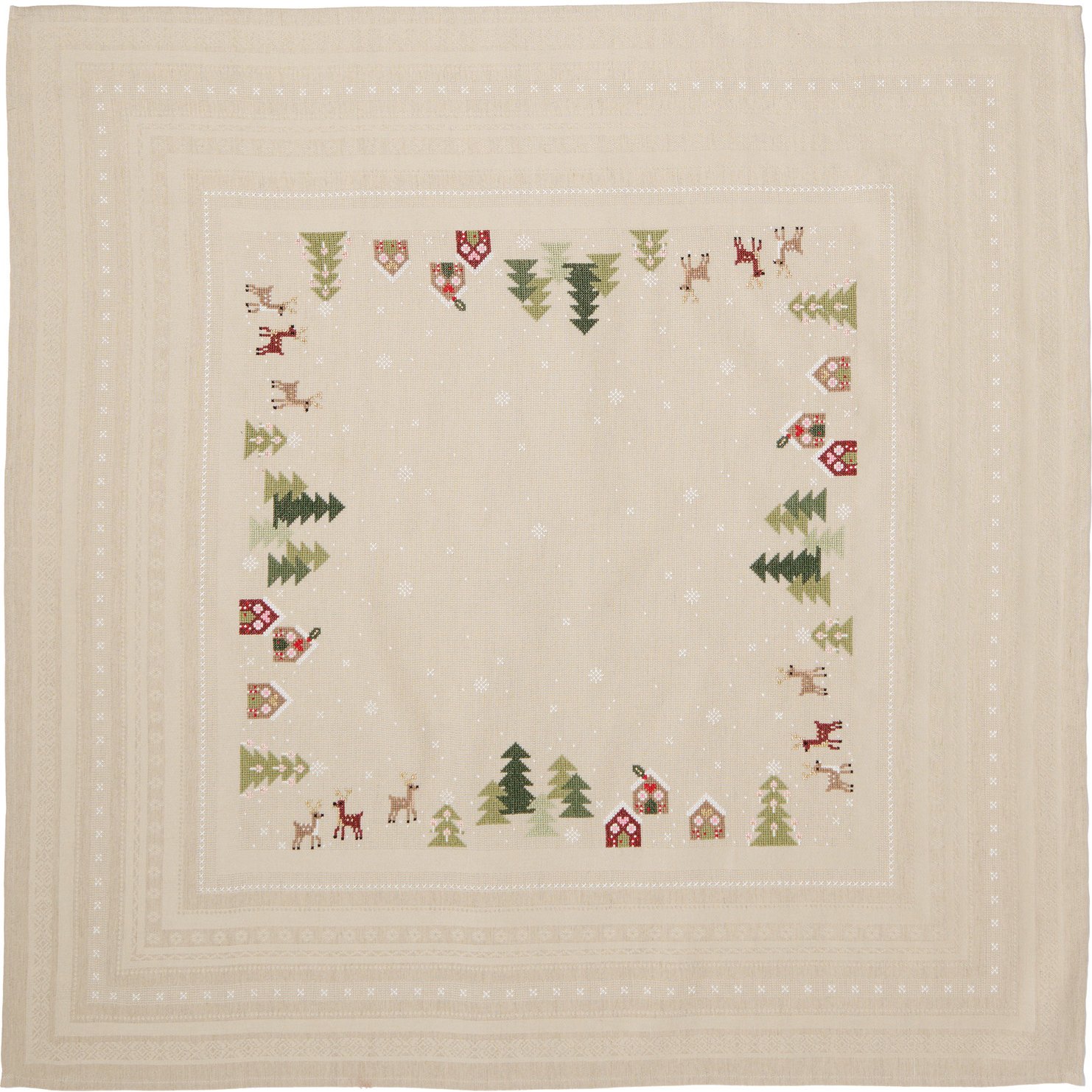 Rico Design Stickpackung Tischdecke Winterlandschaft