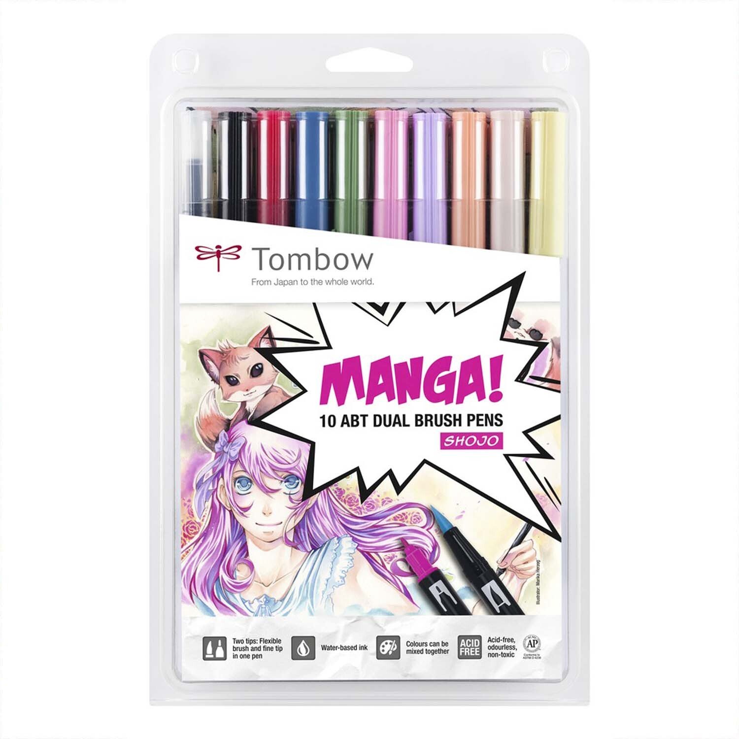 Tombow ABT Brush Pen Set Manga Shojo Mehrfarbig